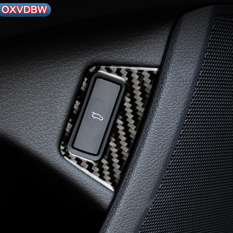 

Car Interior Carbon Fiber Rear Trunk Button Switch Panel Protection Auto Sticker Decals Car Styling For Audi Q7 2008-2015LHD RHD
