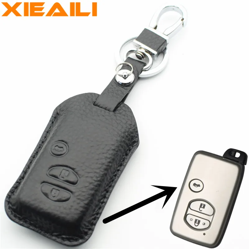 XIEAILI чехол из натуральной кожи с 3 кнопками без ключа для Toyota Camry/Crown/Highlander/Prado/Prius S169