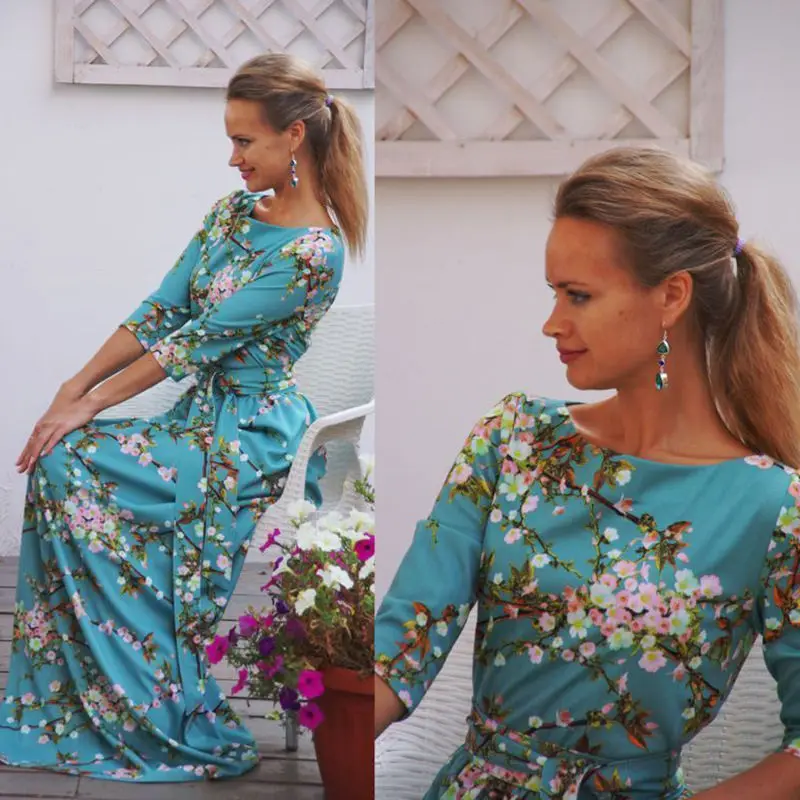 Hirigin женское винтажное модное хиппи бохо летнее вечернее длинное Пляжное Платье
