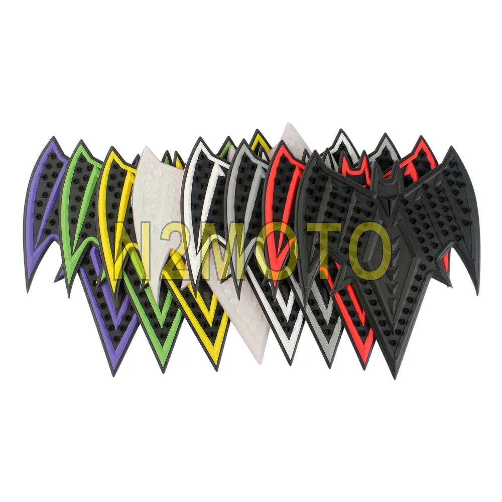 

8 цветов, красный, зеленый, желтый, мотоциклетные резиновые наклейки на бак летучей мыши, наклейки на топливо, Обложка, протектор для Kawasaki Yamaha...