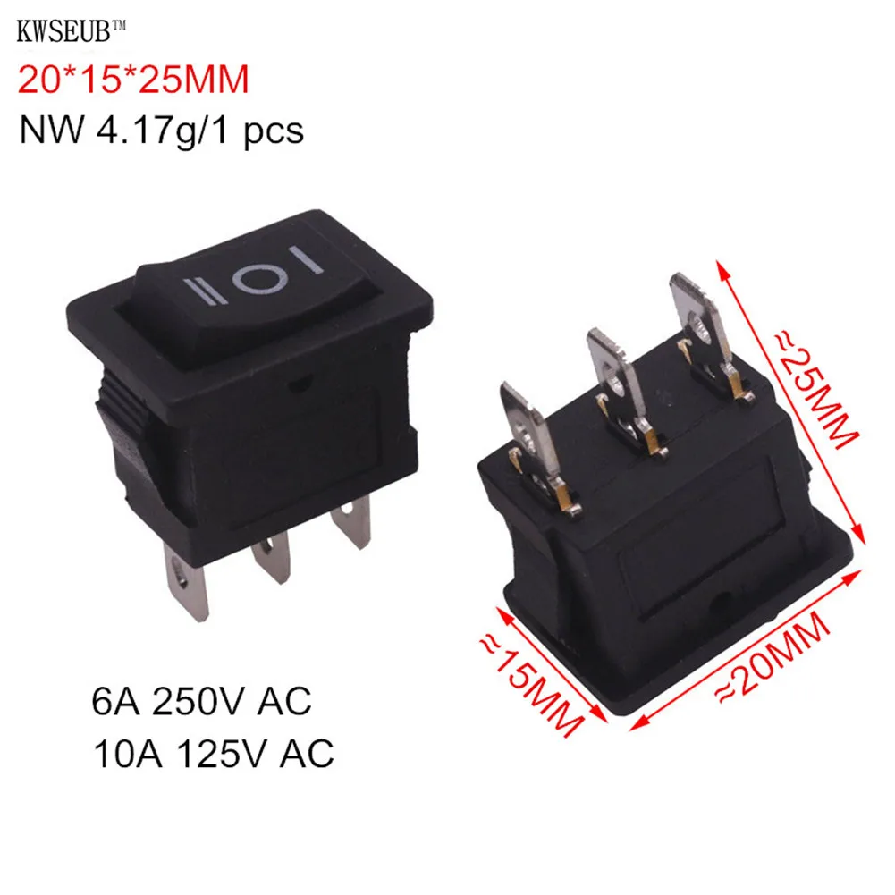 50 шт. 3Pin Switch20* 15*25 мм третий шестеренный черный кулисный переключатель 3 вилки переключатель 6A 250V 10A 125V AC электрические аксессуары переключатель