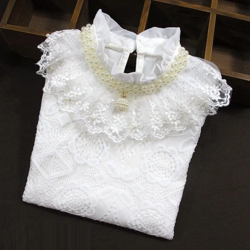 4 baby girl blouse Г. Осенне-зимняя блузка для девочек; рубашки для маленьких девочек-подростков; топы для школьниц; хлопковая кружевная Детская рубашка с длинными рукавами; детская одежда JW4038 - Цвет: 4 baby girl blouse