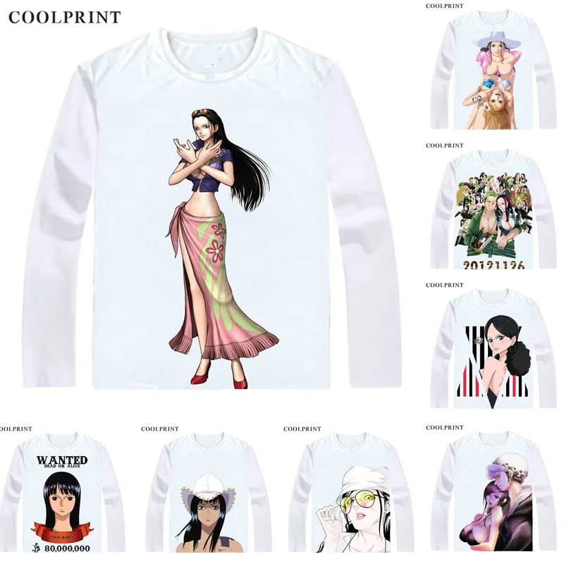 COOLPRINT цельные Футболки с длинным рукавом рубашки Аниме Манга Wan Pisu соломенная