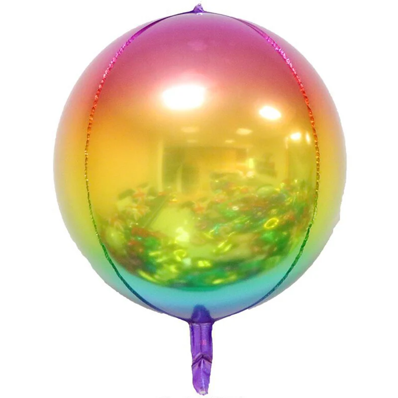 rainbow 1 шт. 22 дюйма градиентный цвет 4D воздушный шар на день рождения, свадьбу, вечеринку, украшение, круглый шар из алюминиевой фольги, детский душ, детские игрушки - Цвет: rainbow