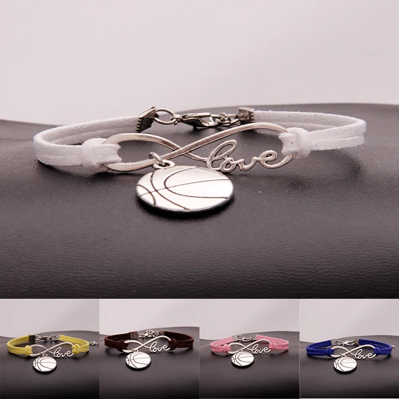 Баскетбольная подвеска Infinity Love плетеный браслет ручной работы 15 цветов