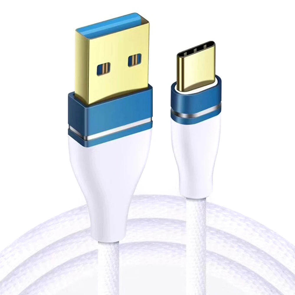 50 шт./лот 1 м 3 фута 2.1A Nylone Плетеный USB C кабель для Samsung Galaxy S9 Plus Note 8 S8 Xiaomi Type