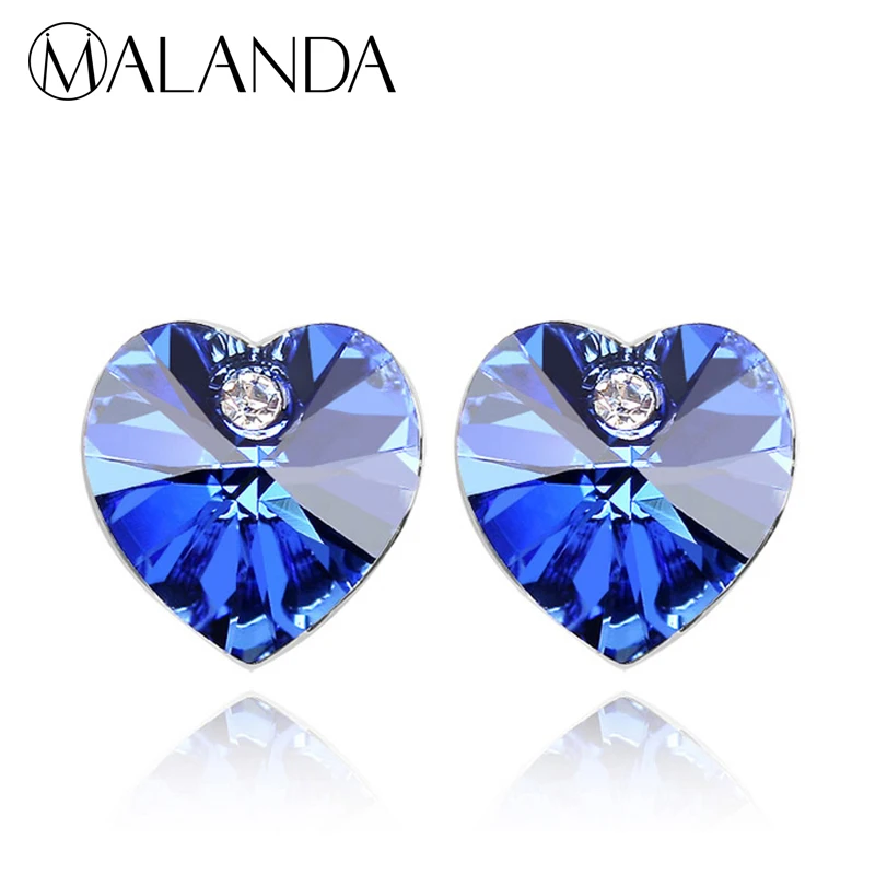 Malanda Фирменная Новинка Мода Сердце Форма кристаллами от Swarovski Серьги для Для