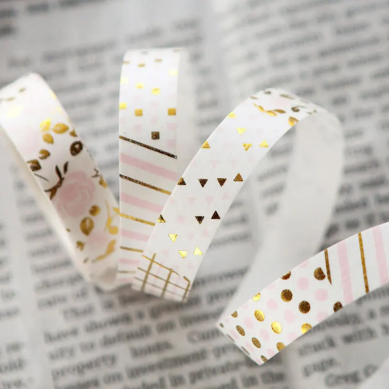 Декоративные ленты для скрапбукинга бумага из фольги золотисто-розового цвета