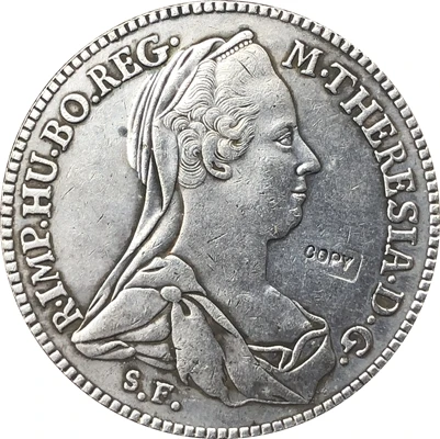Австрия 1780 1 Konventionsthaler Coin 41 мм|Безвалютные монеты| |