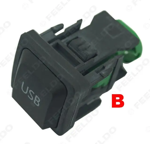 Белый FEELDO автомобиль OEM RCD510 RNS315 USB кабель с переключателем для VW Golf MK5 MK6 VI 5 6 Jetta CC Tiguan Passat B6 подлокотник положение# FD1698 - Название цвета: Белый