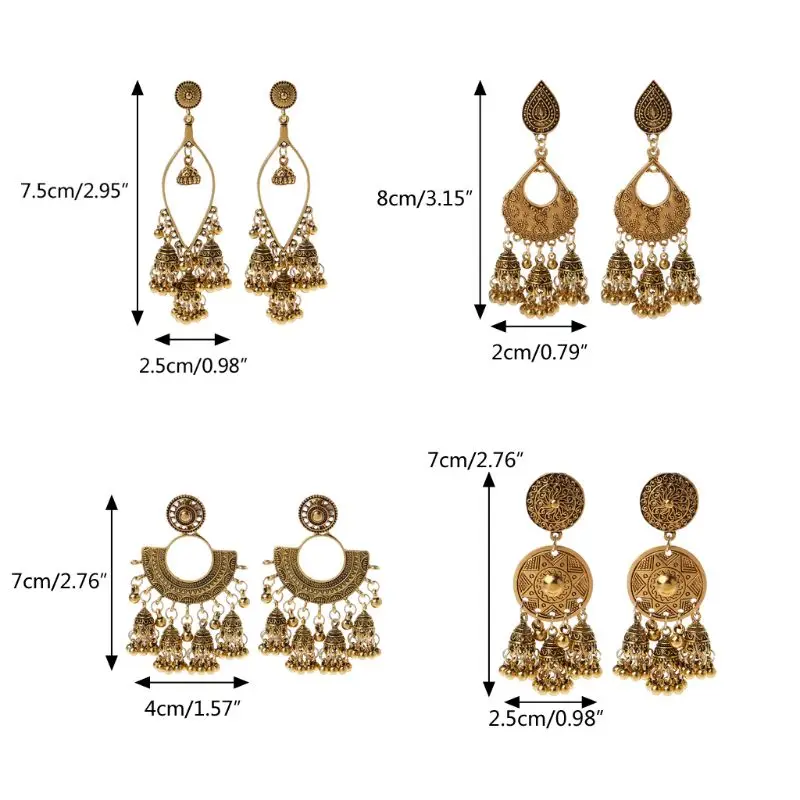 Болливуд Этническая Свадебная Невеста Kundan Jhumka Jhumki индийские bahuбали висячие