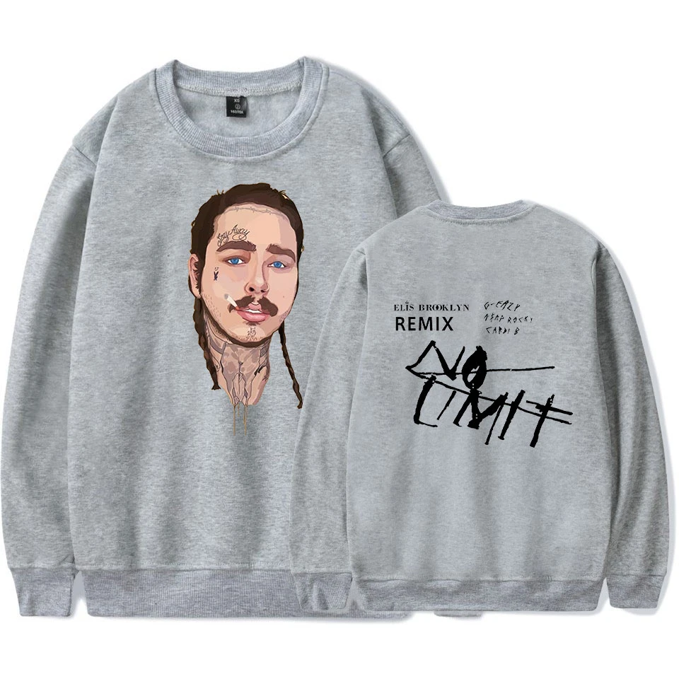 Женские/мужские свитшоты с круглым вырезом Post Malone Повседневная Уличная одежда