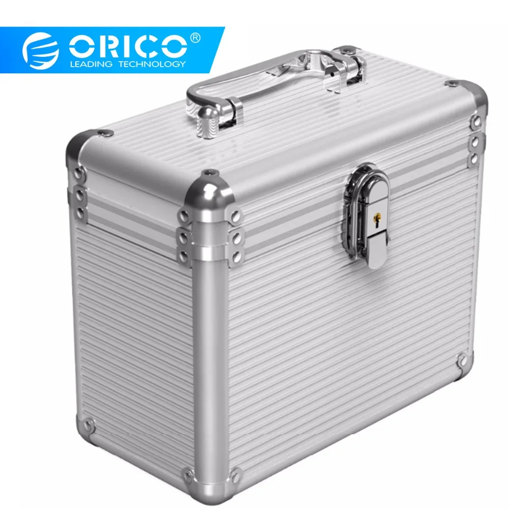 Orico BSC35 алюминиевый 5/10 отсек 3,5 дюймовый жесткий диск защитный ящик для хранения с блокировкой-серебро