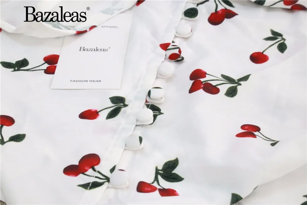Женский винтажный Топ Bazaleas с принтом вишни на кнопках мягкий каждый день|Топы| |