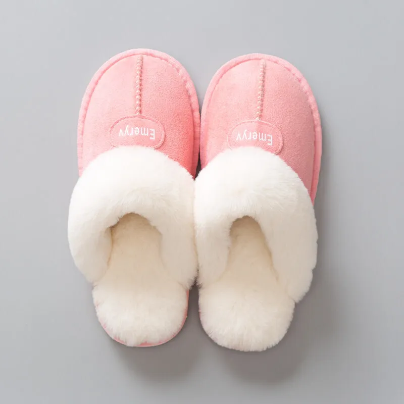 pink Женские домашние тапочки; плюшевая зимняя теплая обувь; женские удобные тапочки из кораллового флиса с эффектом памяти; домашняя обувь для использования на улице - Цвет: pink