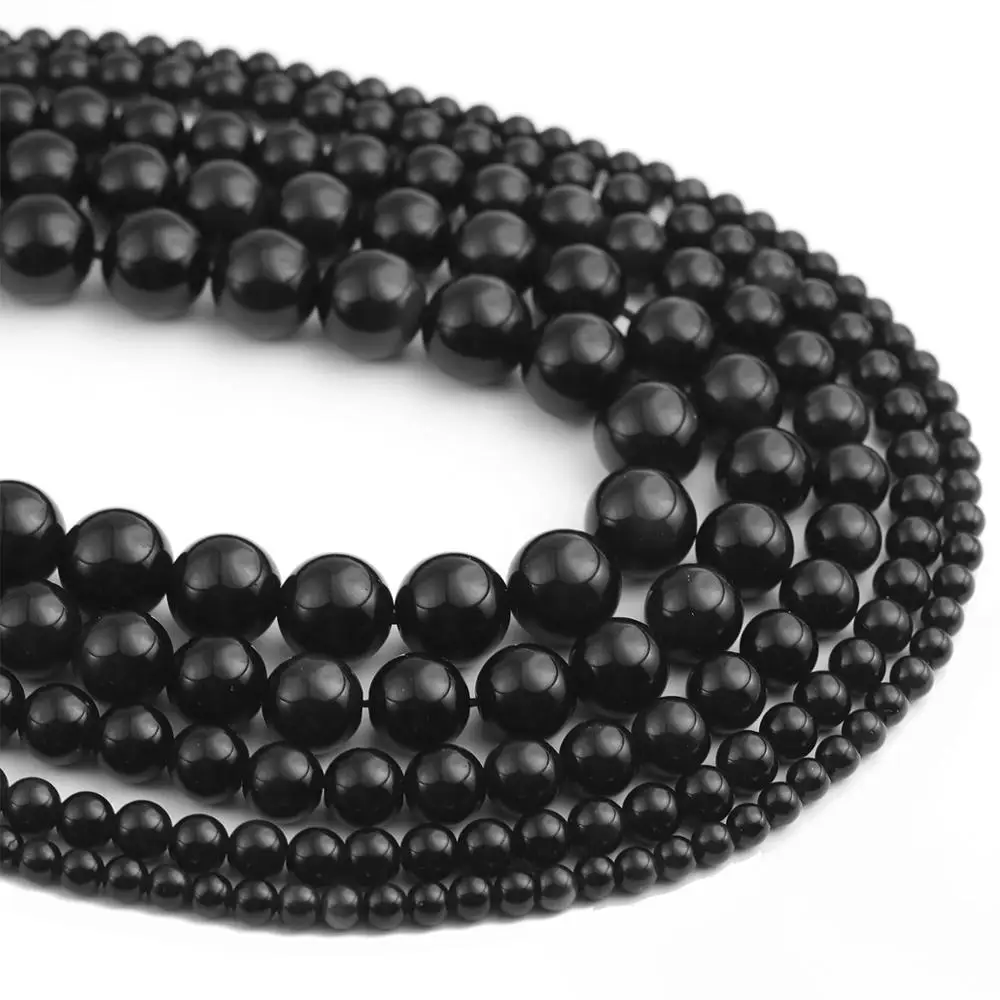 

Wholesale Natural Stone Obsidian Round Loose Crystal Beads 4/6/8/10/12/14/16MM For DIY Jewelry Making Pendant Necklace Bracelets