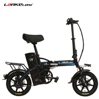 Portable 14 Inches Folding Electric Bicycle, 48V 23.4Ah Strong Lithium Battery, Integrated Wheel, Suspension EBike