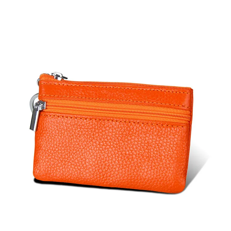 Orange Мини-Женский кошелек из натуральной кожи, карамельный цвет, Одноцветный, женский клатч, Cuzdan, держатель для карт, портмоне, маленькие кошельки, 12 цветов, carteira - Цвет: Orange