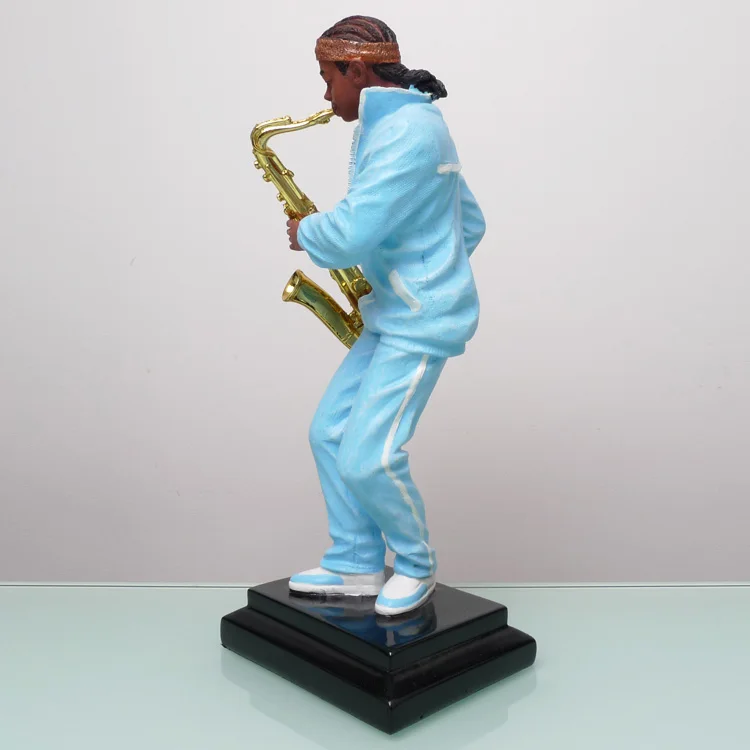 Черный ремешок музыка декоративные украшения из смолы альт саксофон фигурка