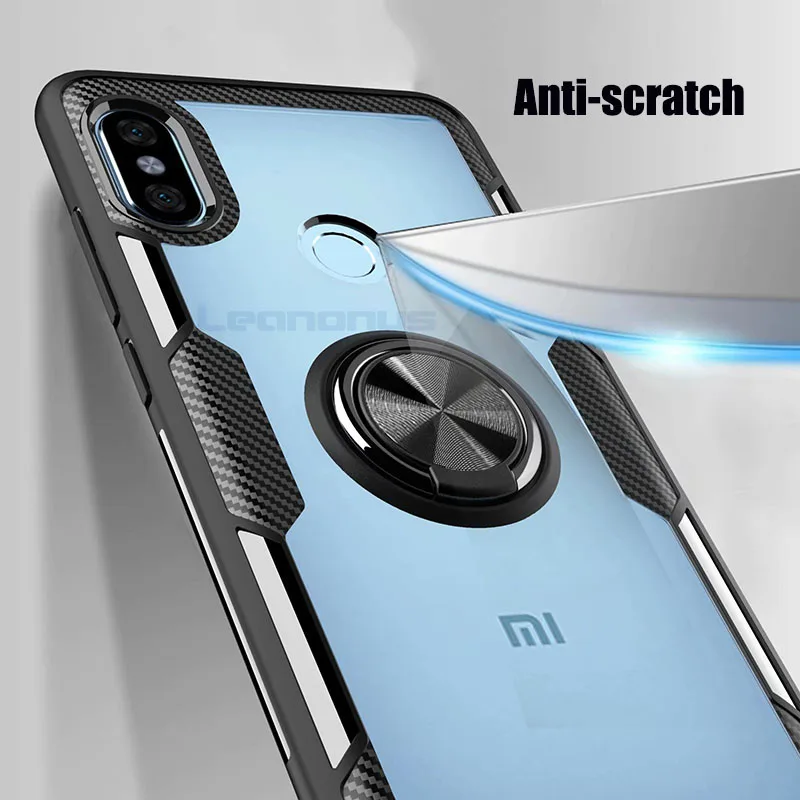 Ultra Thin TPU Bumper Case For Xiaomi 8 8SE Metal Ring Stand Holder Clear Back Cover Redmi Note 5 Pro Anti-Knock Coque | Мобильные