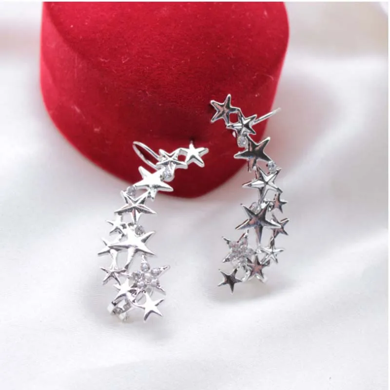 Лидер продаж модные серьги клипсы со звездами для ушей атмосферные женщин