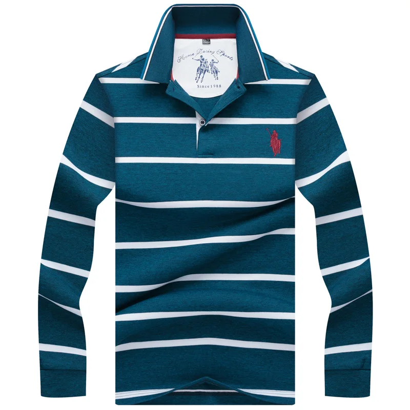 2018Haute Qualite Solide couleur Hommes Polo 3D Broderie Casual Polode Chemises hiver hommes A manches Longues polo chemise | Мужская