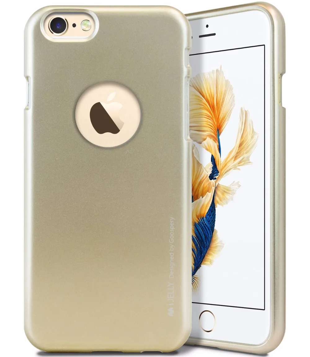 MERCURY Goospery i Jelly ТПУ чехол Бампер Тонкий металлический логотип отверстие для iPhone 6 7