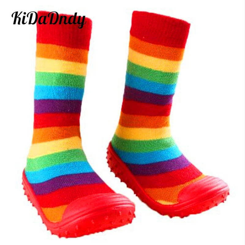 KiDaDndy/Обувь для малышей носки мальчиков и девочек с резиновой подошвой