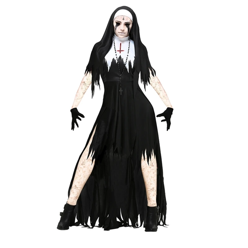 

Halloween Death Hell Cosplay Costume Women Dress witch ghost nun Female devil Masquerade witch vampire saint COS uniform