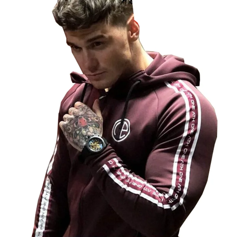 red jacket Мужская спортивная одежда, спортивный костюм на молнии, спортивная куртка, толстовка с капюшоном+ штаны для бега, бега, повседневный комплект для тренировок, спортивный костюм - Цвет: red jacket