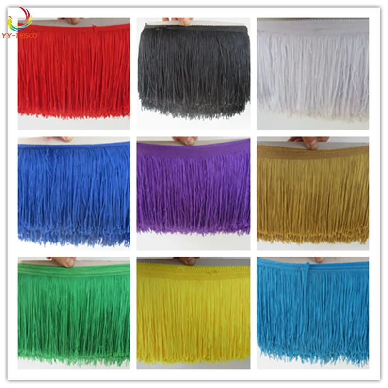 

100yards 15CM Polyester Tassel Lace Fringe Trimming Ribbon Latin Dance Clothing dress Accessories DIY Curtain Decoration JK142
