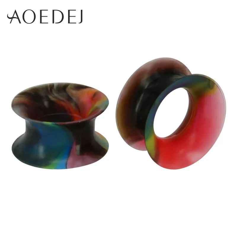 black pink blue AOEDEJ 2 шт./лот силиконовые ушные растяжки пробки и тоннели 3-25 мм силиконовые двойные пробки пирсинг Dilataciones ореха пирсинг - Окраска металла: black pink blue