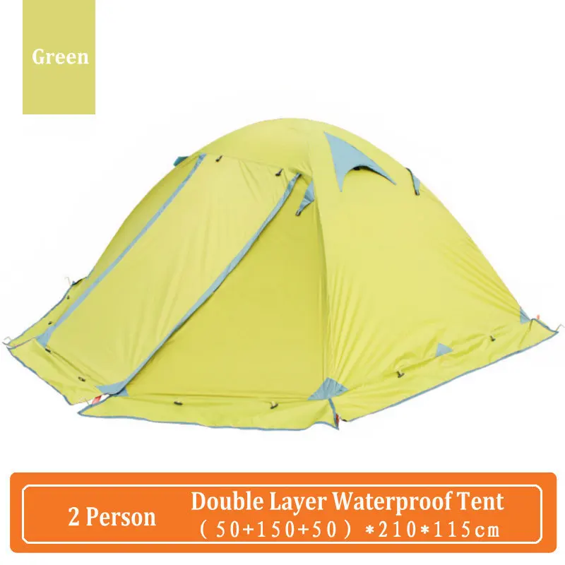 2 person green FLYTOP раздельный двухслойный зимний туристический тент 2-4 человека 4 сезона непромокаемый Открытый Семейный кемпинговый тент с алюминиевым полюсом - Цвет: 2 person green