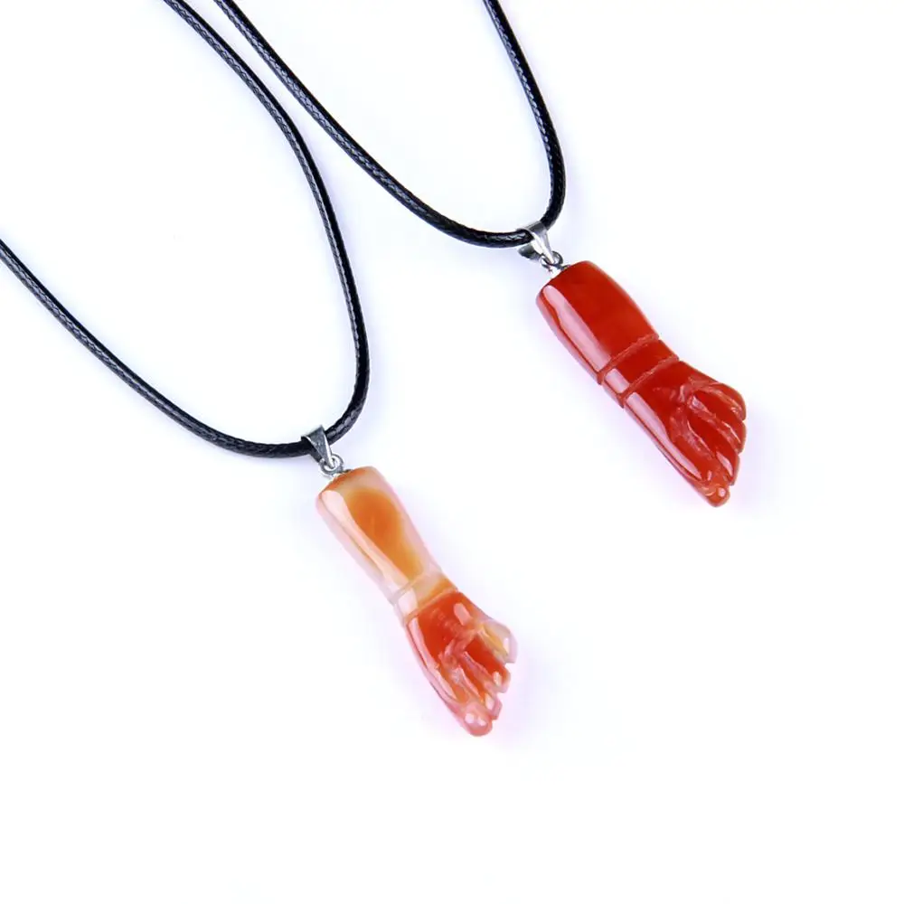 Pendant Tumbled 1," Carnelian Hand Carvd камень большой палец вверх Подвеска" Кулак "Кристалл Рейки заживление Diy аксессуары для изготовления украшений - Цвет: Pendant