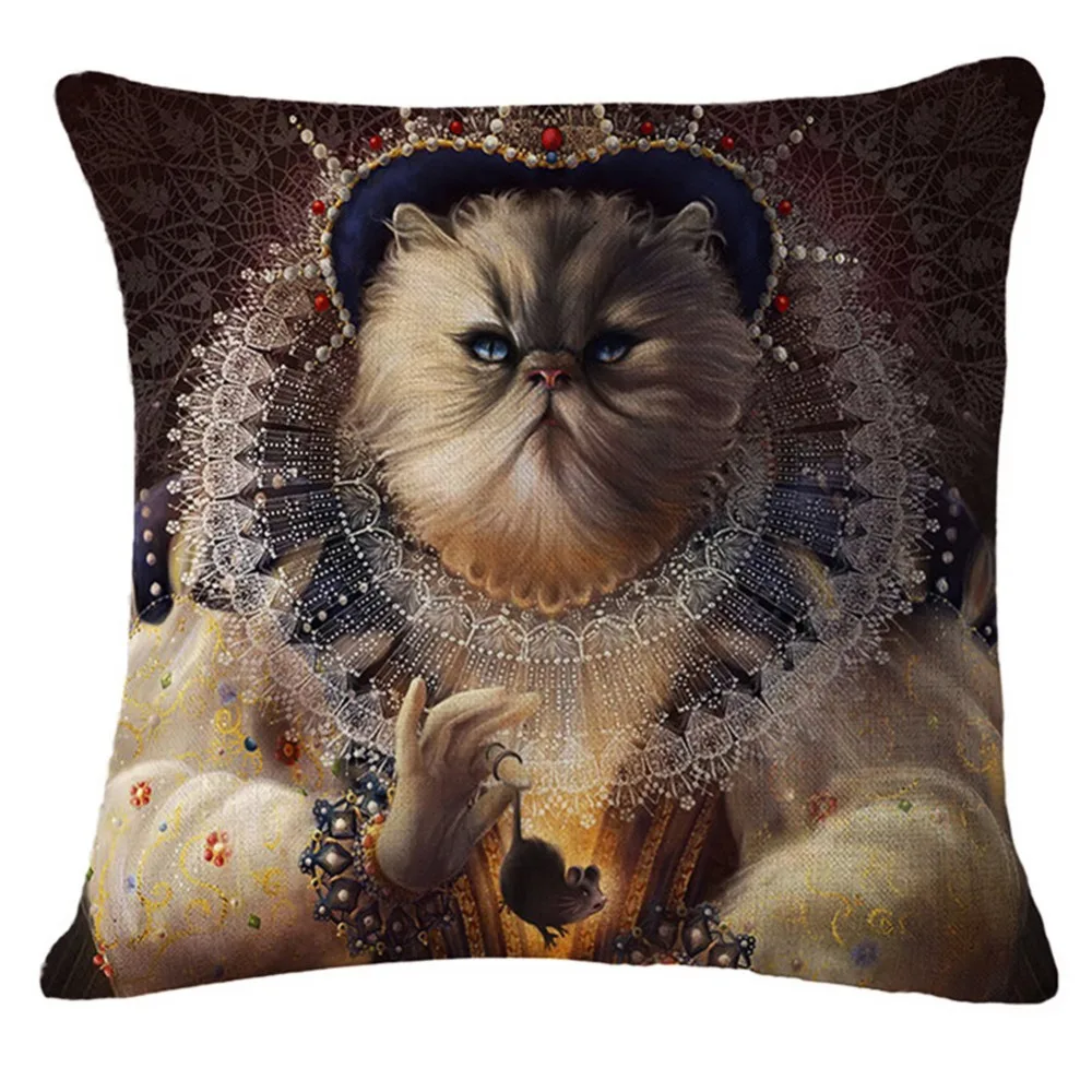 Декоративные Чехлы для подушек Винтаж кошка и собака печати Подушки Детские