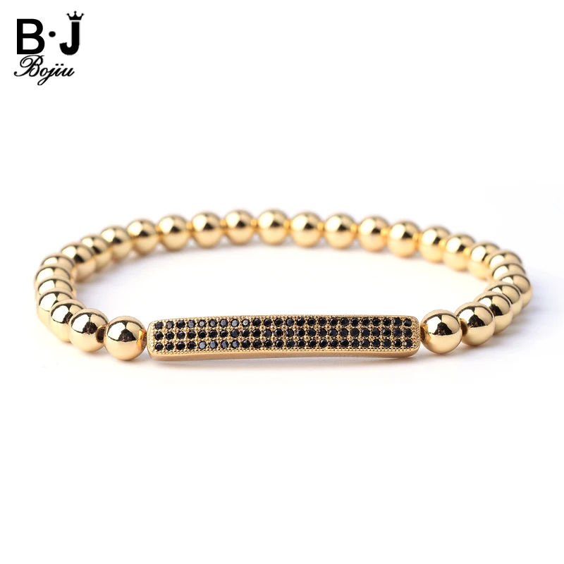 Модный браслет золотистого цвета с длинными трубками и бусинами из циркония