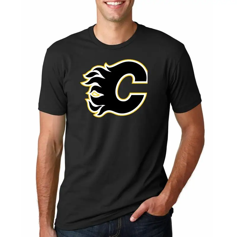 Мужская футболка с буквенным принтом CALGARY FLAMES|Мужские футболки| |