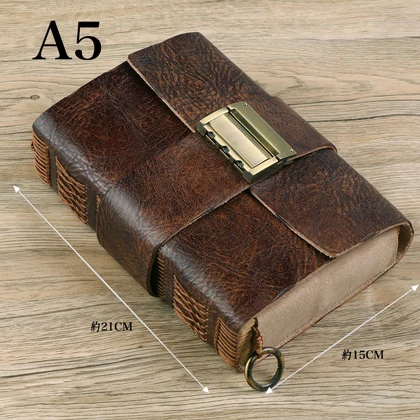 A5 Vintage A7/A6/A5/A4 Notebooks Journals Planner Agenda Diary Book with Password Lock Office School Supplies Creative Stationery - Цвет: A5