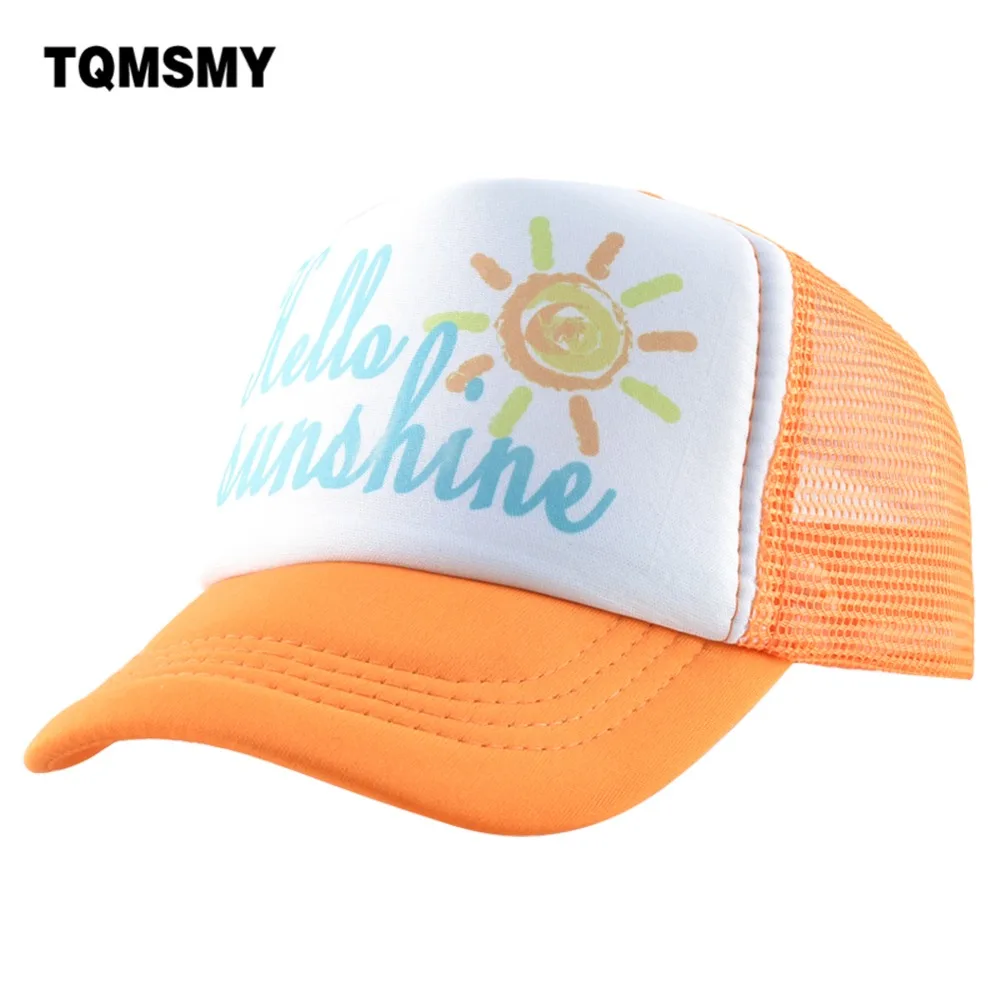 TQMSMY Hello Sunshine Дети SunHat Прохладный мальчик бейсболки кепки девушка грузовые шапки ребенок Snapback шапки Детские кепки TMA40
