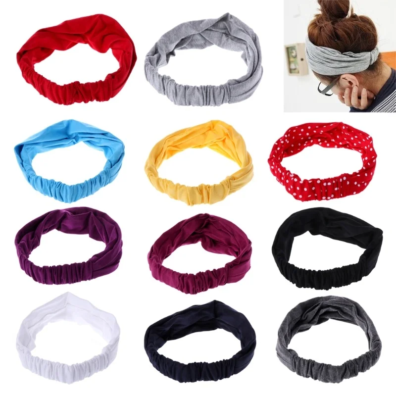 

500Pcs/Lot Women Yoga Elastic Sports Headband Hairband Hair Band Headwrap Turban Fashion