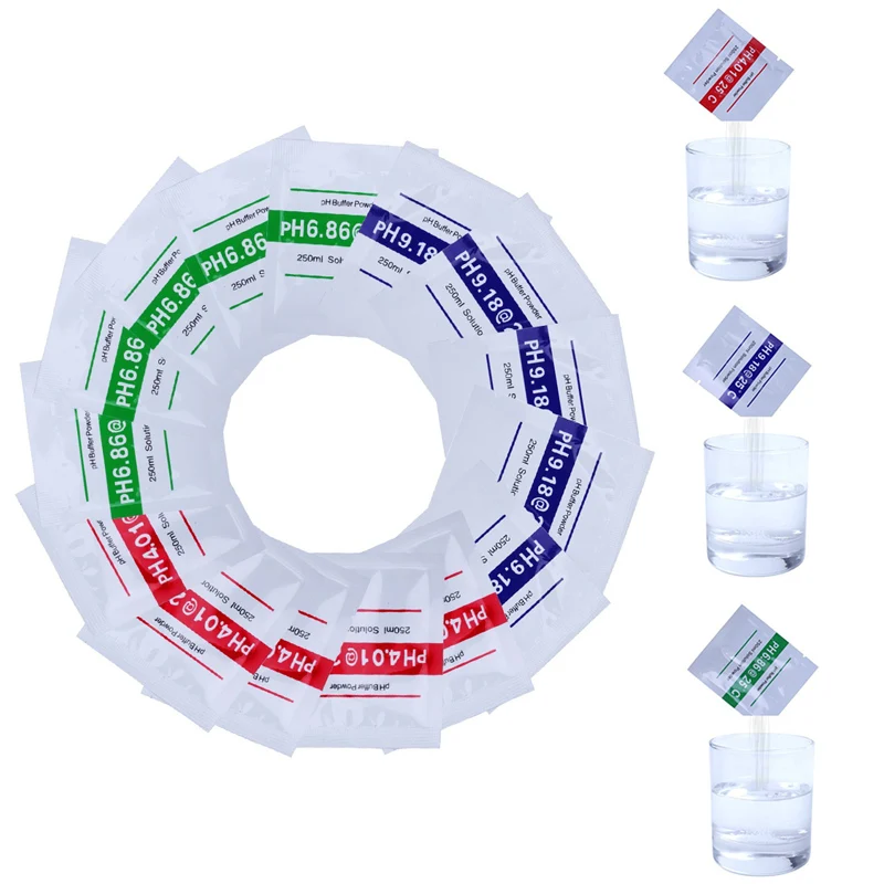 Novel 15pcs PH Meter Buffer Solution Powder for Precise Easy Calibration 6.86 4.01 9.18 Shipping | Инструменты