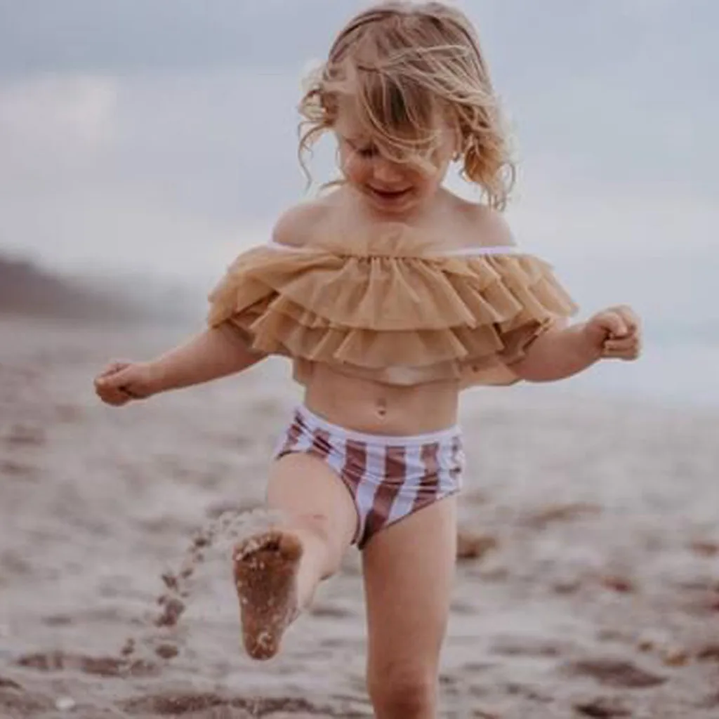 Милые детские купальники принцессы для маленьких девочек комбинезон из двух предметов купальник бикини