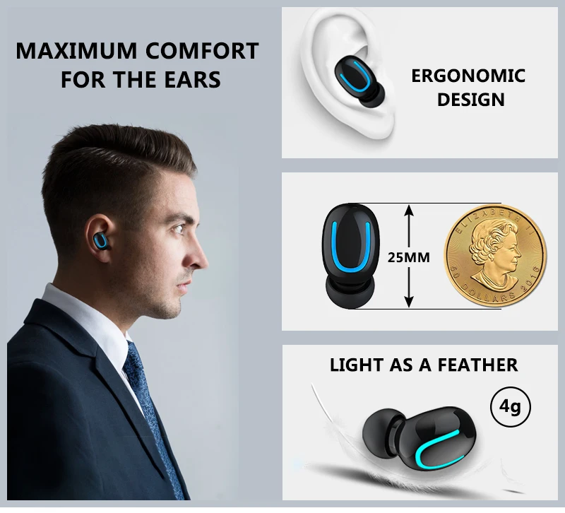 ASKMEER TWS Bluetooth 5,0, наушники, мини, настоящие, беспроводные, 3D стерео наушники с микрофоном, свободные руки, спортивные наушники, авто сопряжение, гарнитура