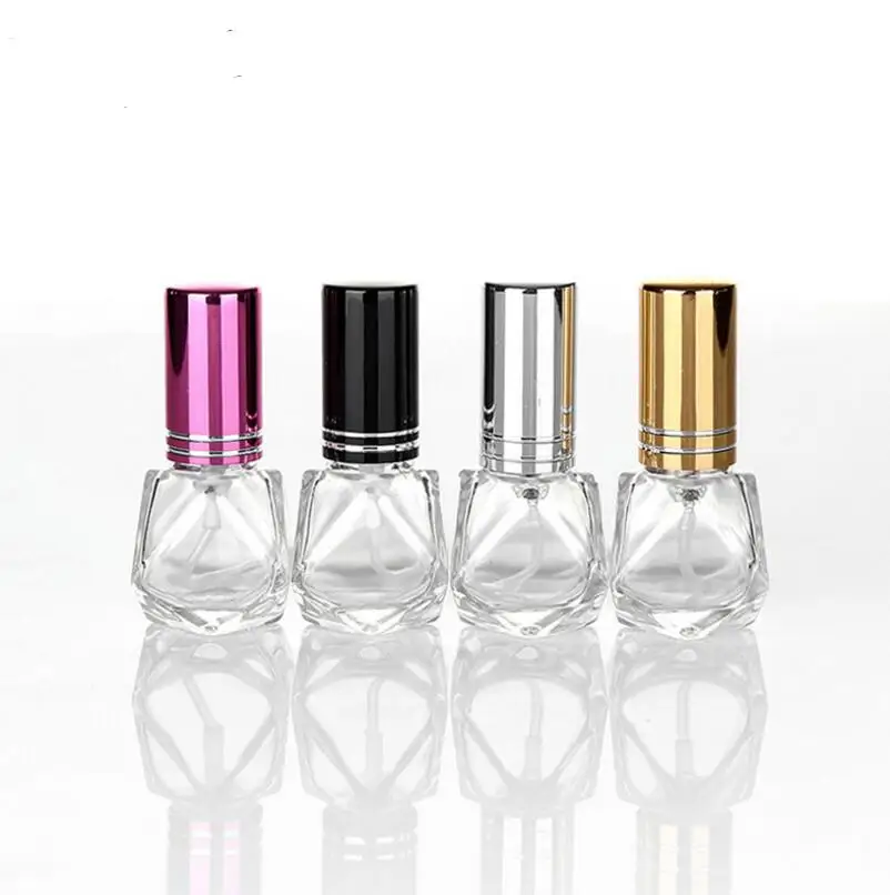 

Wholesale 8ml Diamond-shaped Glass Empty Spray Perfume Bottle Sub-bottle Spray Vials With Aluminum Cap