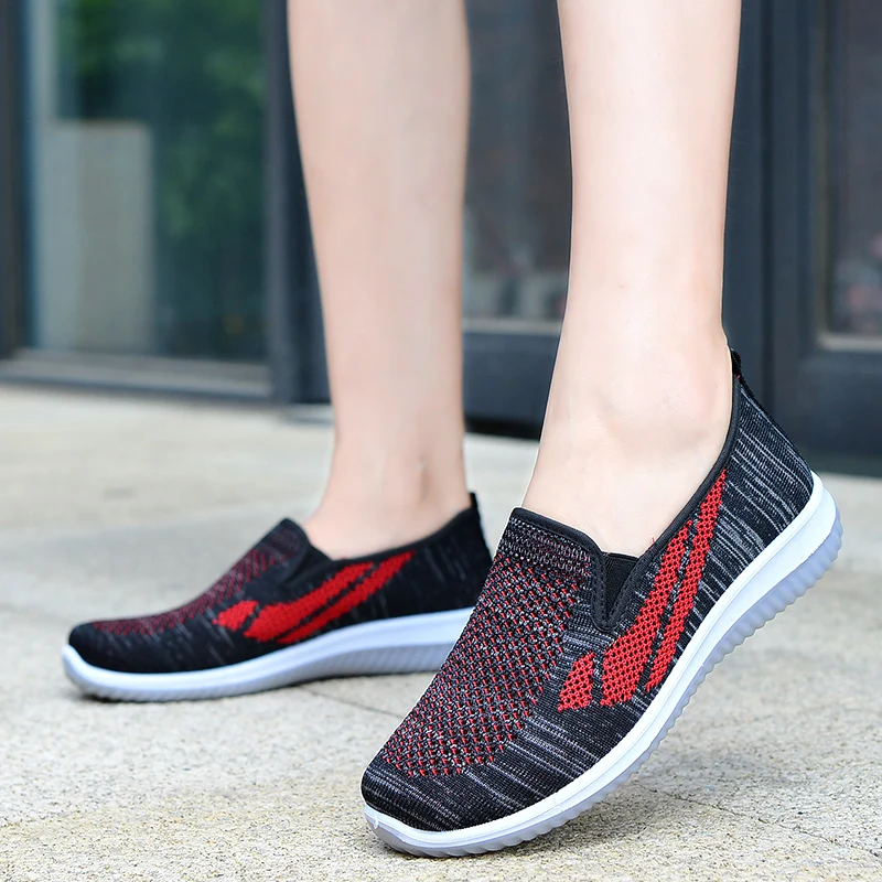 Женские кроссовки без шнуровки уличная спортивная обувь легкая дышащая сезон