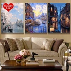 3 шт.компл. DIY масляная краска по номерам изображение Венеции Рисование Краска на холсте Ручная роспись Наклейка на стену ландшафт домашний подарок