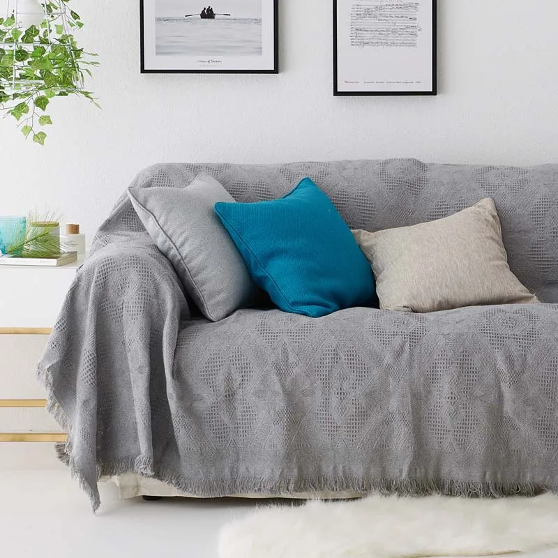 Anti-slip Sofa Towel Cover Knitted Thread Throw Blanket for Tapestry Picnic Mat Wedding Decorative Kids Room Rug | Дом и сад