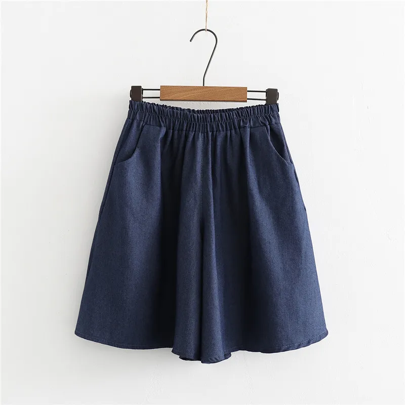 BornToGirl Summer Casual Jeans Knee-Length Wide Leg For Women Thin-Section Denim Pants |