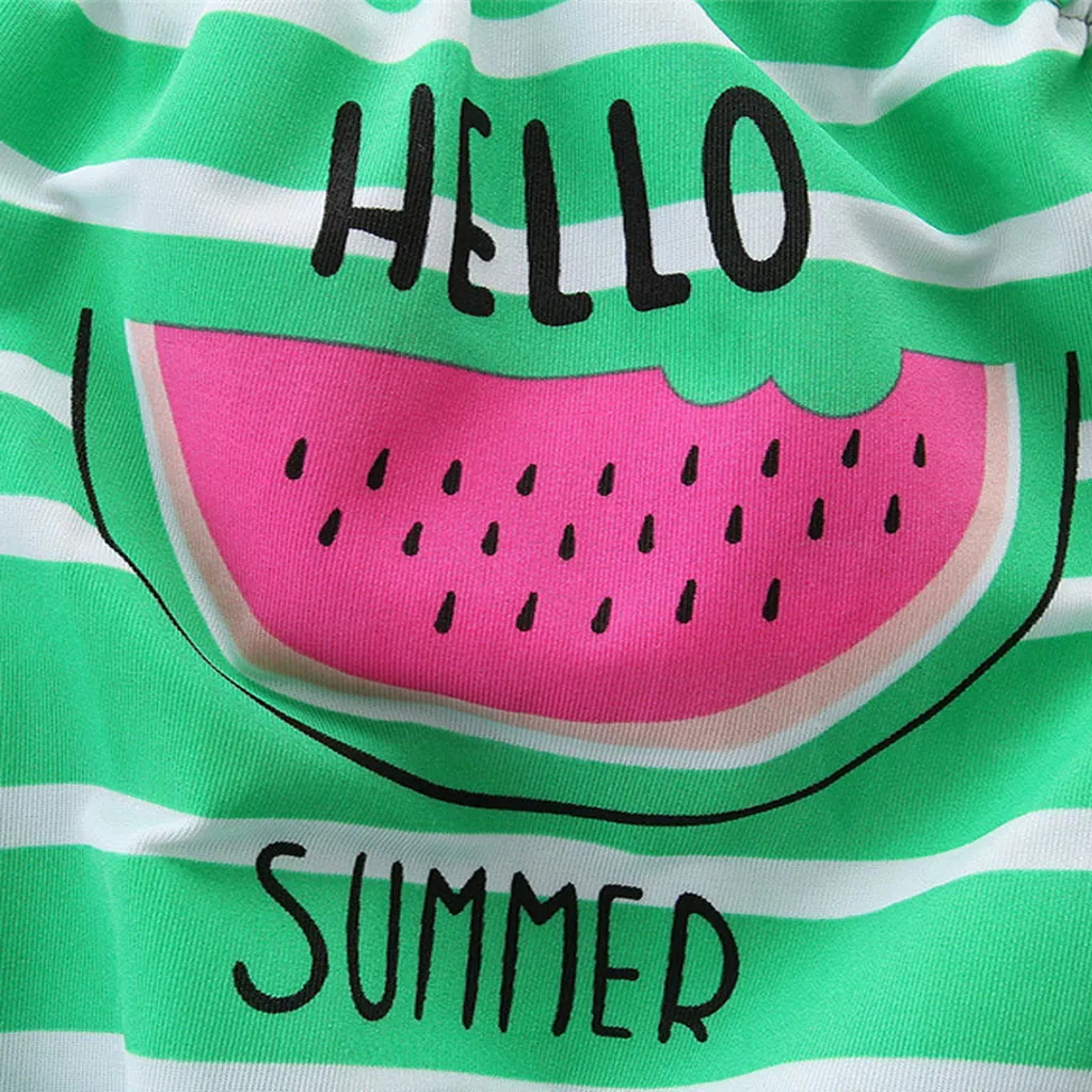 

New Fashion 2019 Girls Swimwear Toddler Baby Girl Swimwear Watermelon Striped Swimsuit Bathing Beach One Piece #40