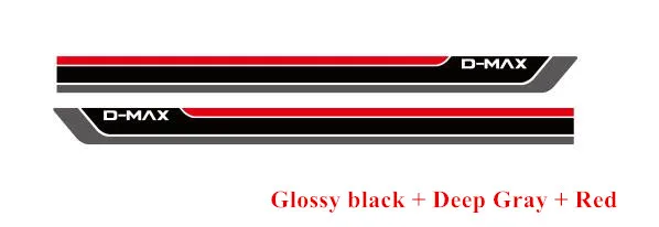 Glossy black-red Наклейки спортивного гоночного автомобиля для ISUZU D-MAX Авто двери боковые полосы автомобиля креативные виниловые наклейки внешние аксессуары - Название цвета: Glossy black-red
